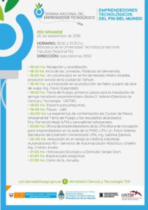 El próximo 20 de septiembre comienza la "Semana del Emprendedor Tecnológico" en Río Grande.