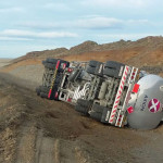 Volcó camión que traía combustible a Río Grande