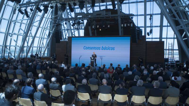 El presidente de la Nación, Mauricio Macri, durante el discurso que brindó en CCK.