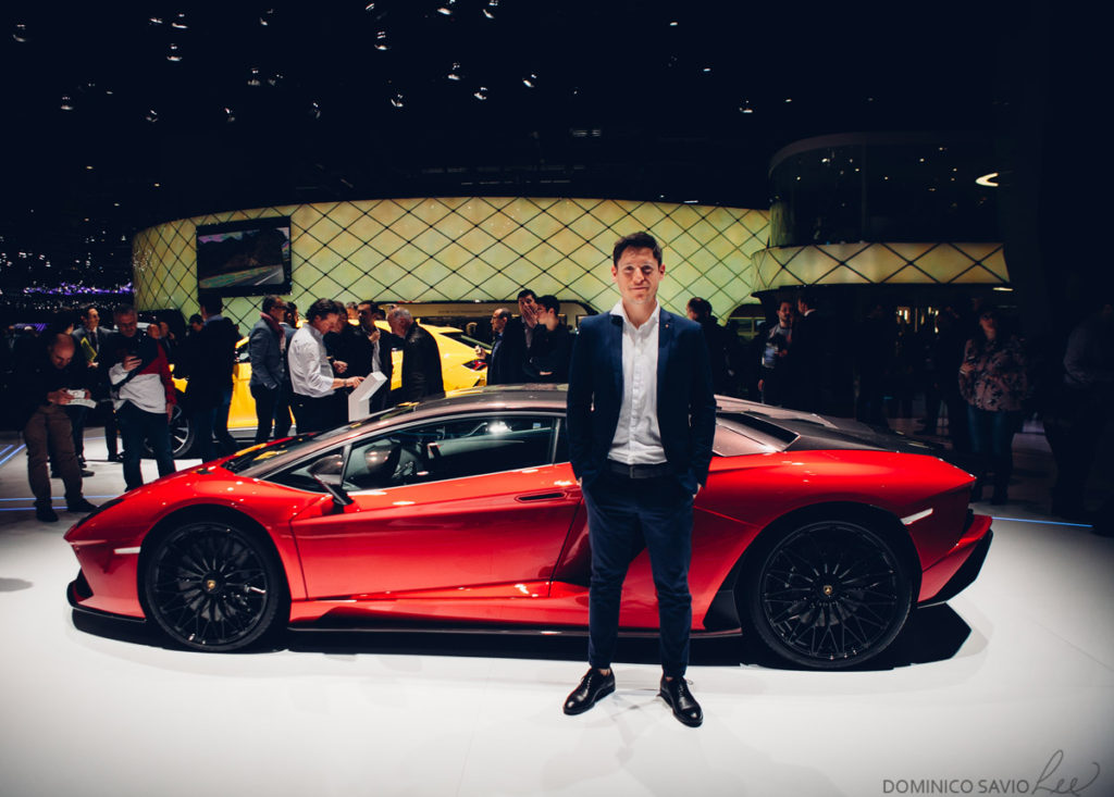 Facundo Elías en Ginebra 2018: stand de Lamborghini (AutoBlog).