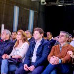 Gustavo Melella junto a Alberto Fernández en el Foro de Ciudades en Rosario