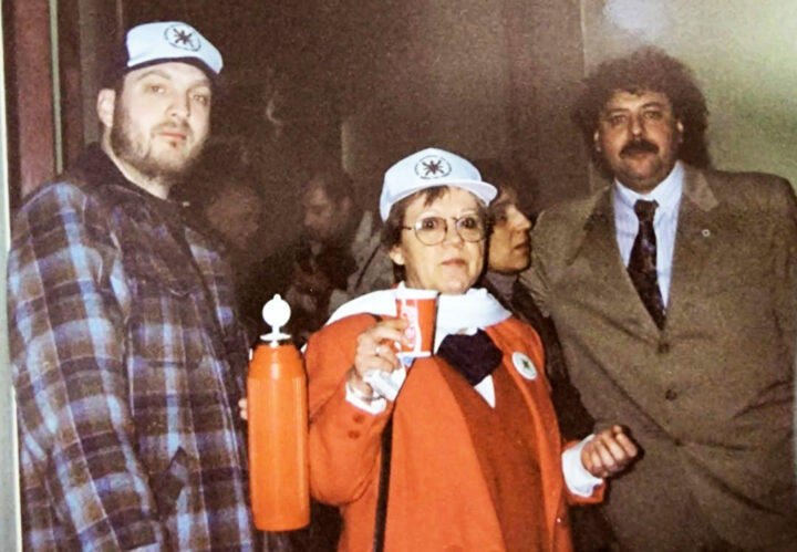 Gustavo Tielens y Carlos Clark en un evento de la UTN en la década de los ’90s. Tielens aclaró que “nosotros nos sumamos a un centro de estudiantes que ya existía, pero después quedamos al frente a los dos años”.