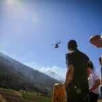 Cabandié supervisó el operativo de combate de incendios forestales en la Comarca Andina