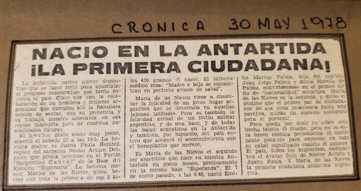 El Diario Crónica de Bueno s Aires publicó el 30 de mayo de 1978.