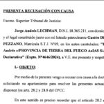 Jorge Lechman pide la recusación de la Juez Cristiano por recibir “beneficios de importancia”