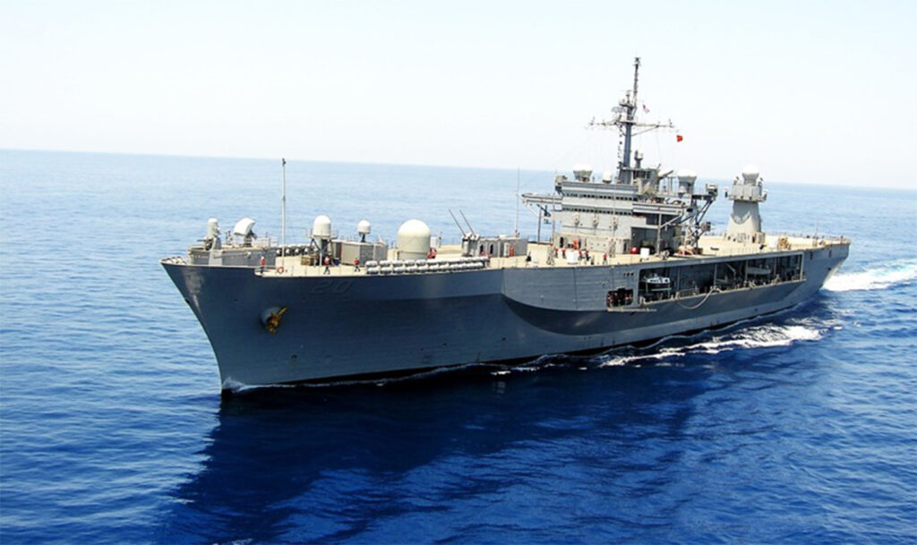 Imagen Buque del buque insignia de comando y control USS «Mount Whitney» hundido en ejercicios navales por el ARA San Juan Imagen Buque del buque insignia de comando y control USS «Mount Whitney» hundido en ejercicios navales por el ARA San Juan