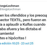 Lechman: “Se hacen los ofendidos y los preocupados por el sector textil, pero fueron en manada a aplaudir a Kulfas”