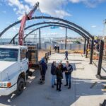 El Intendente Martín Pérez recorrió la obra en construcción del edificio permanente de la Carpa de la Dignidad