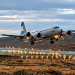 Un P-3C Orion de la Armada realizó durante toda la semana vuelos de adiestramiento desde Río Grande